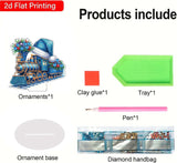 ZeeLionArt Tabletop Diamond Art Painting Kit for Adult,Christmas Train DIY Special Shaped Rhinestone Desk Placement Ornament,Home Stand Up Gem Painting Craft Kit,Gift,Double Sided. ZeeLionArt