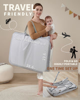 AirClub Bassinet Bedside Sleeper, Baby Bed Crib for Newborn, Bedside Crib Sleeper with 4 Auto-Lock & Adjustable Height, Breathable Mesh&Mattress AirClub