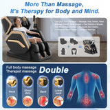 NAGLIFOR Massage Chair Full Body, Zero Gravity Massage Chair 2025 for Back Fatigue with 10 Fixed Rollers, Airbags, Phone Controller, Heating, Bluetooth Speaker, Nightlights for Living Room, Bedroom NAGLIFOR