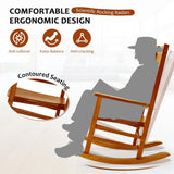 Hupmad Wooden Rocking Chair Rocker Outdoor Oversized Porch Rocker Chair,Patio Wooden Rocker with Armrest,All Weather Rocker Slatted for Backyard,Garden,400 lbs Support,Natural Hupmad