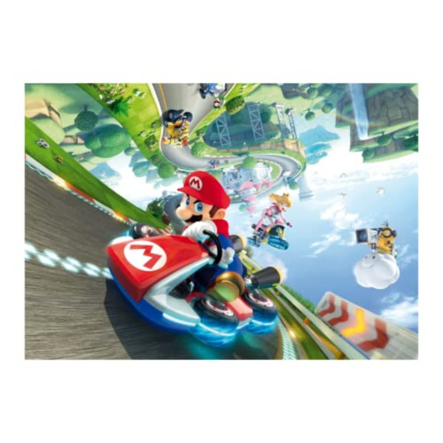 Winning Moves Mario Kart Funracer 1000 Piece Jigsaw Puzzle Game, Piece Together The Iconic Mario Kart Scene, Contains a Full-Scale Poster of The Puzzle Image, Gift and Toy for Ages 14 Plus