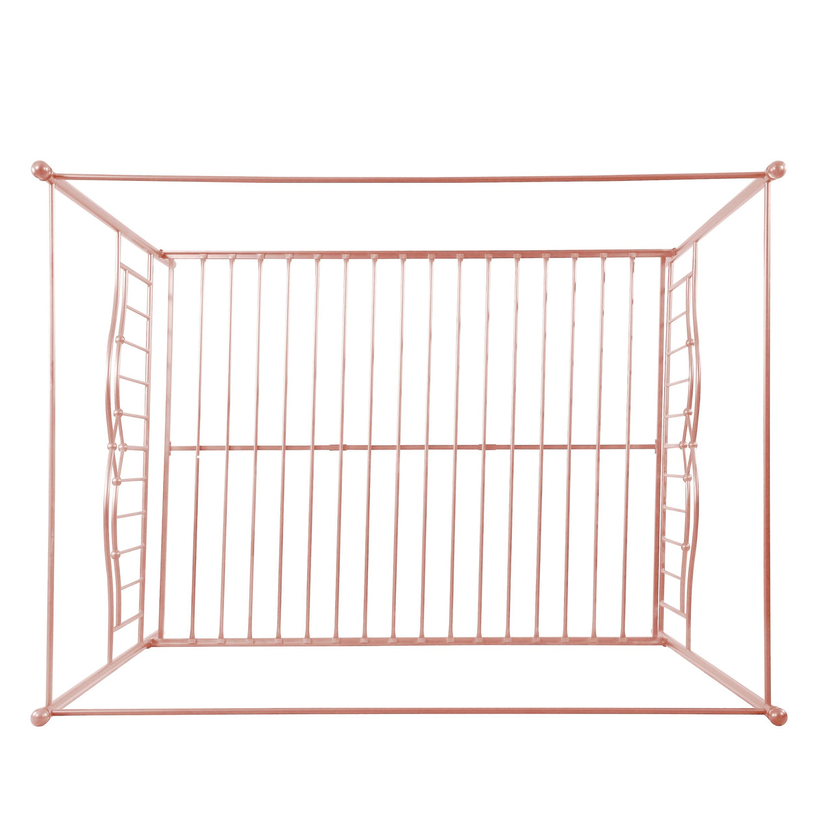 Merax Queen Size Canopy Bed Frame, Metal Four-Poster Platform Bed Frame, Under-Bed Storage Space, No Box Spring Needed Easy Assembly Pink Merax