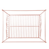 Merax Queen Size Canopy Bed Frame, Metal Four-Poster Platform Bed Frame, Under-Bed Storage Space, No Box Spring Needed Easy Assembly Pink Merax