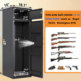 KAER 13-15 Gun Safe,Gun Safe for Rifles and Pistols,Double Layer Electronic Gun Cabinet,Gun Safes for Rifles Adjustable Gun Racks,Rifle Safes for Home with Separate Lockbox KAER