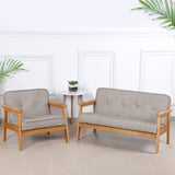 Kid Chair Sofa ,Upholstered Armrest Chair with Solid Wood Structure and Linen Fabric for Kids Gift ( Dark Grey,Light Grey) (Light Grey) BabyLand