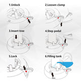 JILUVA Christmas Tree Stand with Water Reservoir, Foot Press Easy Setup, Fits up to 6 Ft Real Tree with 5.1" Diameter, Equipped with Water Level Indicator, No Assembly Needed JILUVA