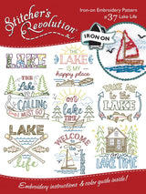 Stitcher's Revolution Lake Life Stitcher~'s Revolution Iron on transfers for Embroidery, White Aunt Martha's