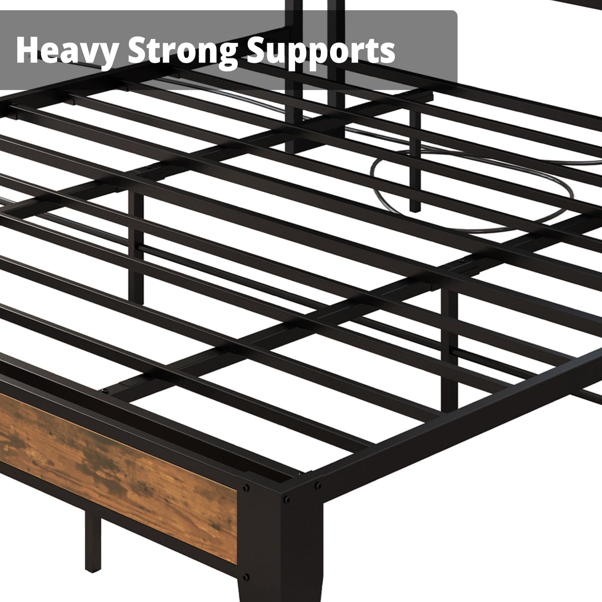 ANCOTOR King Size Bed Frame with Storage Headboard & Outlets – Sturdy, Noise-Free Design, Easy Assembly ANCTOR