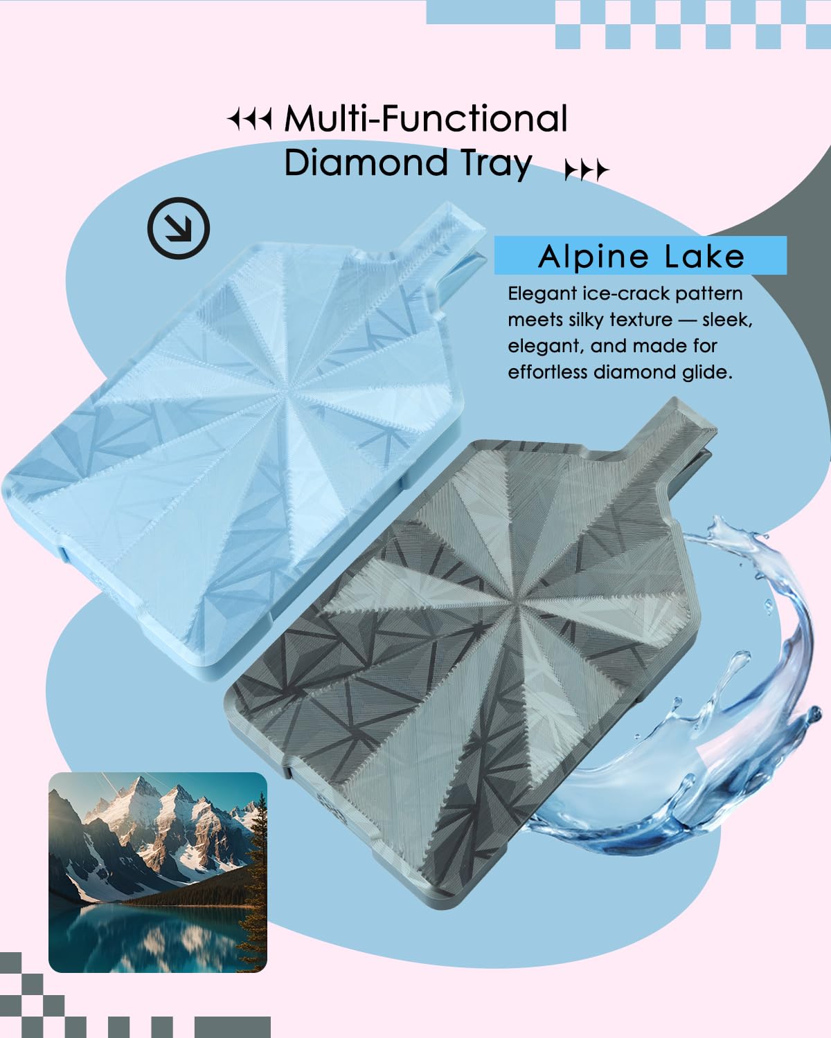 ForeverYoung Crystalline Diamond Art Trays with Lids Diamond Painting Accessories, 2-Piece Diamond Painting Trays with Lids, Silky Diamond Art Accessories and Tools, Alpine Lake forever young