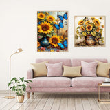 2 Pack Sunflower Paint by Numbers Kit for Adults Beginner with Framed,Flower Easy Adult Paint by Number Kits on Canvas DIY Painting for Beginners Art by Numbers for Home Wall Decor 10x12-10x10Inch NEGEKFKX