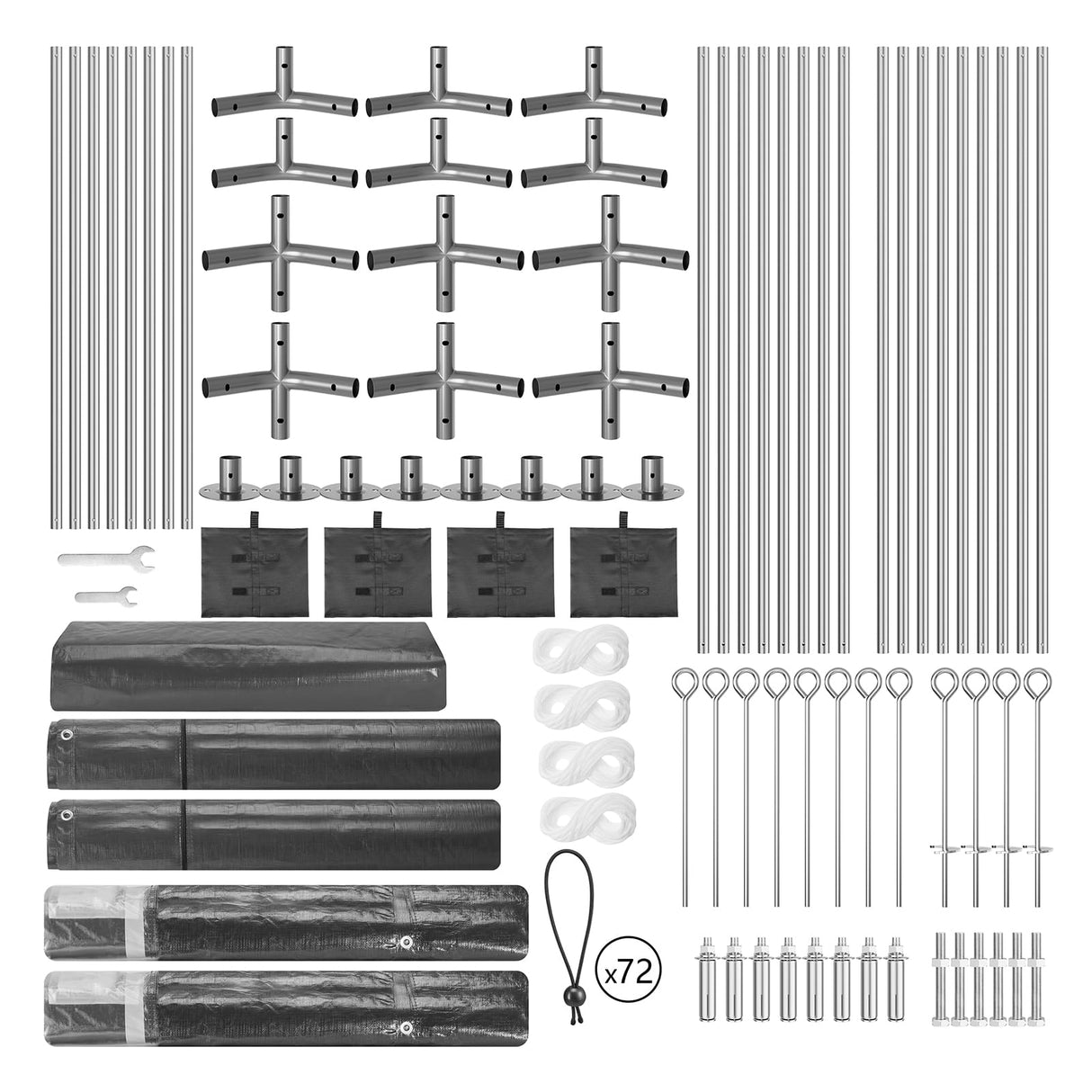 Towallmark Carport, Heavy Duty 12FT X 20FT Carport Canopy, with 4 Load-Bearing Sandbags, Roll Up Mesh Window, Pe Waterproof Canopy, Reinforced Steel Pipes 1.3mm Tube Wall Thickness for Cars, Truck Towallmark
