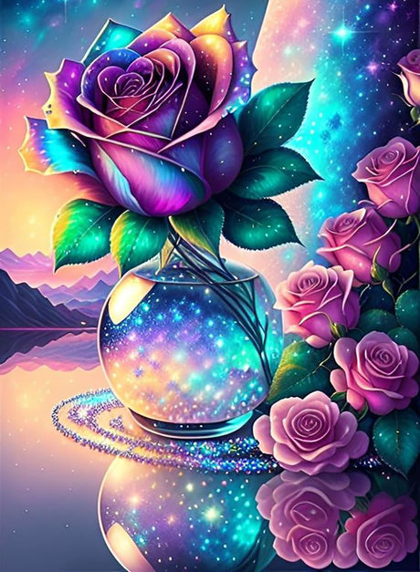 ARPADAMO Rose Diamond Art Kits for Adults,5D Flowers Diamond Painting DIY Diamond Art Diamond Painting Kits for Adult,Round Full Drill Diamonds, Diamond Art Kits for Home Decor-12x16inch ARPADAMO