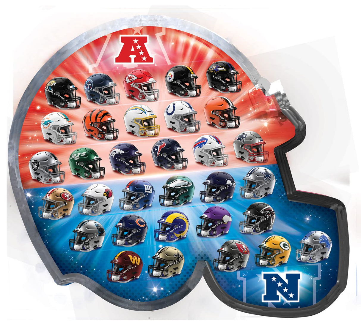 MasterPieces 500 Piece Sports Jigsaw Puzzle for Adults - NFL Helmet Shaped Puzzle - 25"x22" Masterpieces