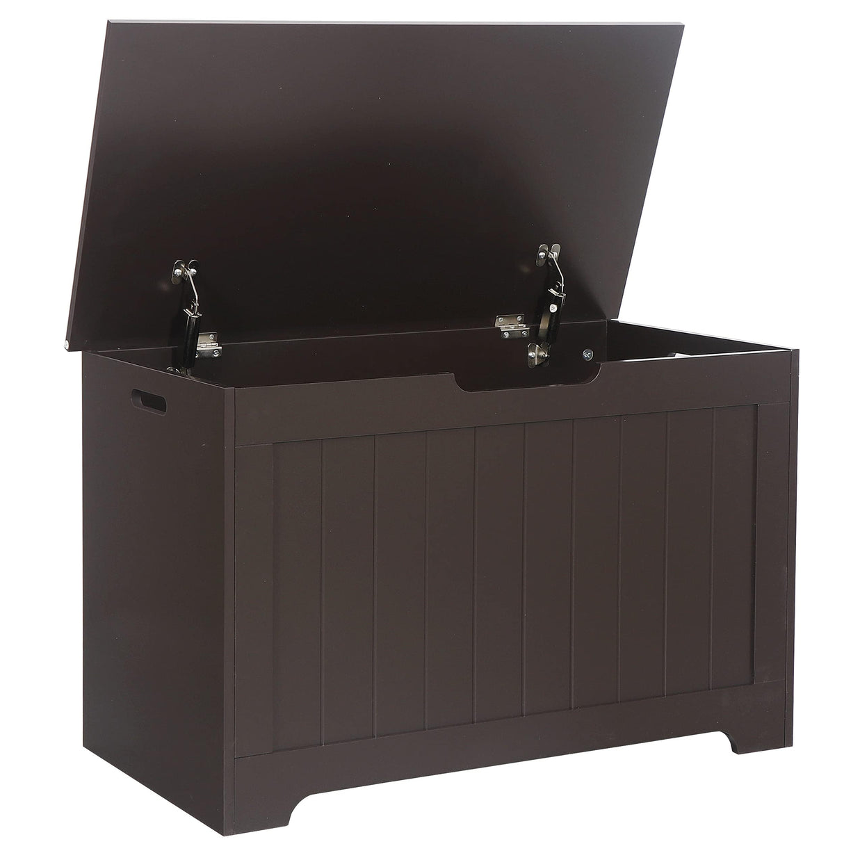 Saicool 30 Inch Wooden Storage Chest, Storage Trunk w/2 Safety Hinges,Storage Bench,Modern Lift Top Chest Box Organizer for Entryway,Living Room, Bedroom,Brown Saicool