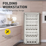 Stainless Steel Workbench for Prep & Work, 47" X 24" Folding Work Table Kitchen Prep Table, Metal Camping Table, Commercial Heavy Duty Table with Undershelf for Home and Restaurant Fashionwu