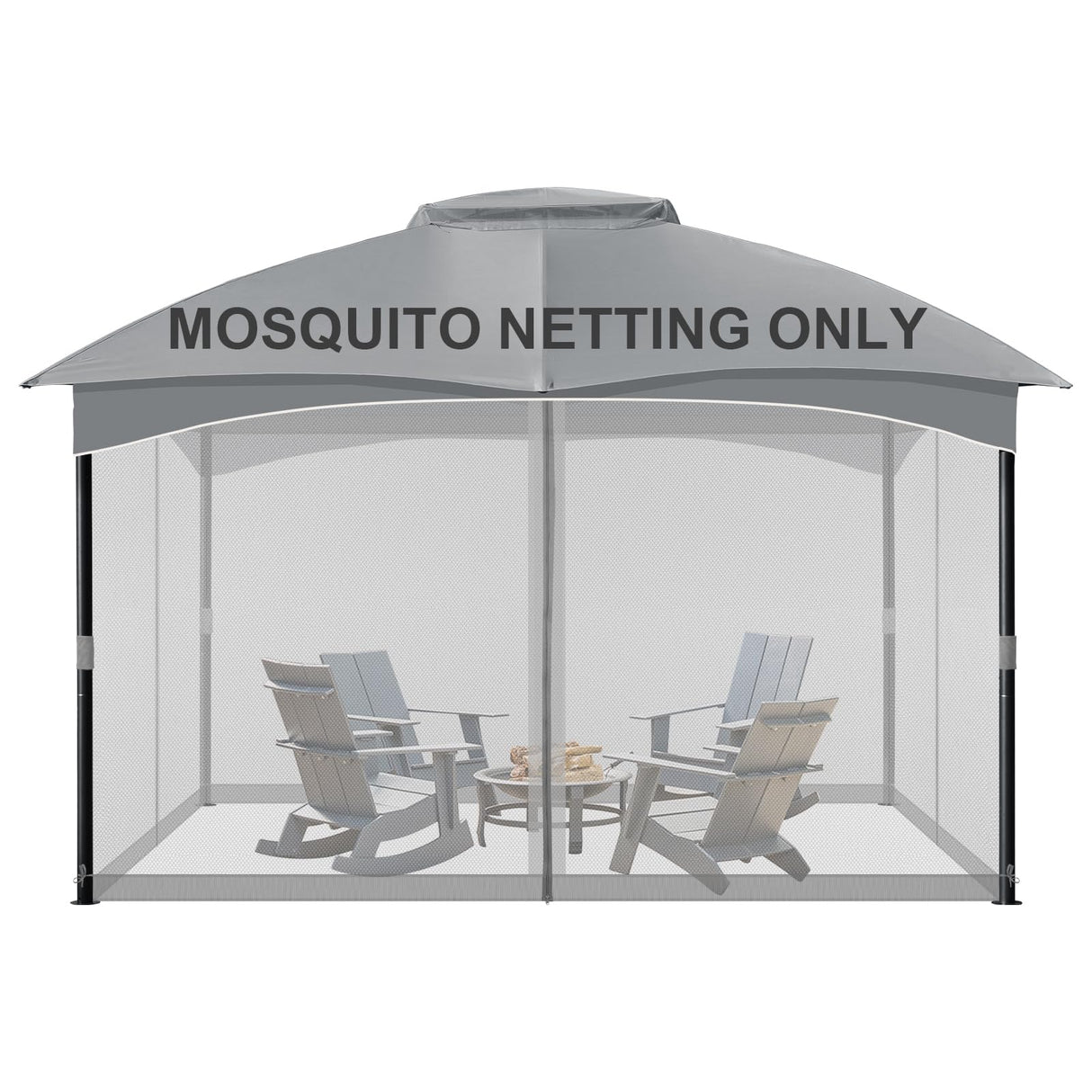 COWVIE Gazebo Replacement Netting Screen, 12' x 16' Universal Gazebo 4-Panel Mosquito Sidewalls with Double Zippers for Outdoor Patio (Only Netting) COWVIE