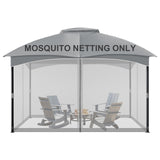 COWVIE Gazebo Replacement Netting Screen, 12' x 16' Universal Gazebo 4-Panel Mosquito Sidewalls with Double Zippers for Outdoor Patio (Only Netting) COWVIE