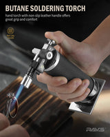 RAVS Butane Torch Lighter, DUAL Flame Mode Kitchen Torch, Refillable Cooking Torch Gun, Creme Brulee Torch Lighter, Blow Torch for Cooking, Welding, Mini Torch Soldering Torch, Butane is Not Included ravs