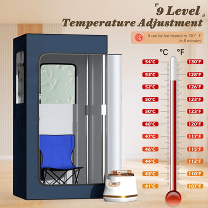 AISFUTR Home Steam Sauna Box, Full Size 600D Sauna Tent with 3L & 1500 Watt Steam Generator, Portable Indoor Personal Sauna Relaxation Kit with Remote Control, Foldable Chair, Mat, Foot Rest (Tall)