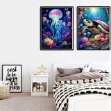 EIBEILI 4 Pack Sea Animals Diamond Painting Kits for Adults, 5D Diamond Art Kits for Beginner DIY Full Drill Diamond Dots Crystal Craft Kits for Home Wall Decor Gifts 11.8x15.7 inch EIBEILI