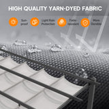 VINGLI 10’x 10' Outdoor Pergola Metal Retractable Pergola Canopy with Adjustable Roof, Garden Pergola for Deck, Porch, Garden, Yard (Gray) VINGLI