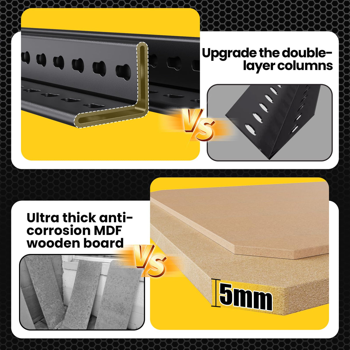 72”H*46”W Garage Shelving Heavy Duty, Adjustable Garage Shelves, 2500LBS Storage Shelves, 5-Tier Metal Shelving Units, Easy Assembly Wood Shelves, Utility Storage Rack Shelf for Warehouse, Pantry CVGFDR