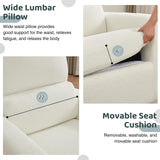 AEMEIOS Power Swivel Rocker Recliner, Oversized Boucle Nursery Glider Recliner, Swivel Rocking Reclining Chair with Removable Cushion and Lumbar Support for Nursery Living Room Bedroom, Teddy White AEMEIOS