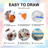 Yezavesu Beach Paint by Numbers Kit for Adults Beginner, Beach Landscape Adult Paint by Number Kits on Canvas Without Frame, DIY Acrylic Painting by Numbers for Home Wall Decor Gift 16x20 Inch Yezavesu