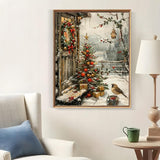 Christmas Tree House Bird Diamond Painting Kits for Adults, 5D Diamond Art Kits for Adults Beginners, DIY Full Round Drill Diamond Dot Painting Gem Art Kits for Adult, Home Wall Decor 11.8x15.7 Inch LKHMVCA