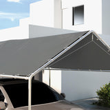 Outsunny 10' x 20' Carport Replacement Top Canopy Cover, UV Resistant and Water Resistant Car Port Portable Garage Tent Cover with Ball Bungee Cords, Dark Gray, Only Cover Outsunny