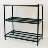 Design Ideas MeshWorks Stainless Metal Mesh Storage Wood Top Workbench Shelving Unit Rack for Garage and Kitchen Storage, Black Design Ideas