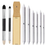 Haojiaho Blending Stump, 9pcs Blending Stumps, Blending Sponge Pens and Sandpaper Pencil Sharpener, Washable & Reusable, Tortillions Paper Art Blenders for Student Artist Charcoal Sketch Drawing Haojiaho