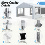 20'x30' Party Tent Heavy Duty, Large Wedding Event Tent with Removable Sidewalls & 4 Sand Bags, Event Canopy Shelter for Parties Outside UV50+ Waterproof, Carpas para Fiestas (20x30 FT) HOWSVN