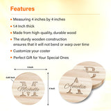 Custom Engraved - Personalized Coasters(Set of 4/6/8),Coasters for Drinks Absorbent/Coffee Table, Wooden Custom Absorbent Coasters OTGMPIREX