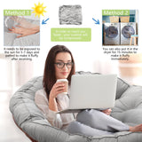 Bextile Papasan Chair Cushion, Papasan Cushion Only, 52 inch Papasan Cushion, Thickened Overstuffed Round Cushion (Gray, 52in) Bextile