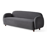 AMERLIFE Sofa, Curved Sofa with Deep Seat, 3 Seater Cloud Couch, Boucle Couch for Living Room, Grey AMERLIFE