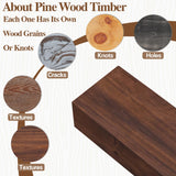 Fireplace Mantel, 60 Inch Handcrafted Wood Mantles with Invisible Heavy Duty Metal Bracket, Floating Mantel Shelf for Wall Decor, Brown Eshoma