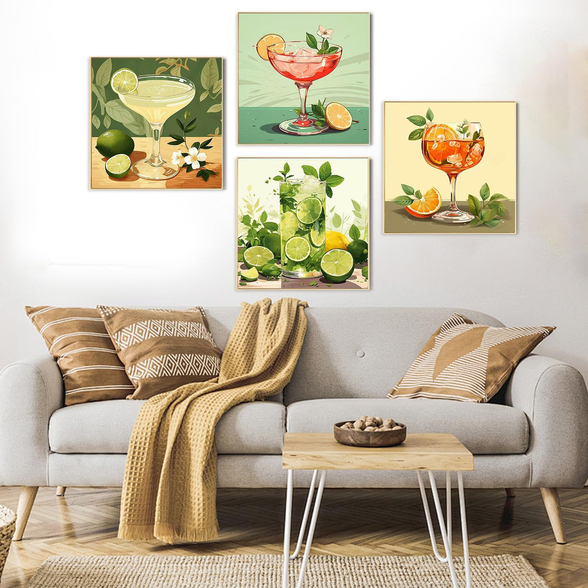 Diamond Art Kits for Adults Beginner, 4 Pack Cocktail DIY Modern Diamond Painting Kits 5D Diamond Dots Gem Art Crafts with Tools,Round Full Drill Funny Crafts for Home Wall Decor&Gift-8x8inch ﻿ Fairyland JinWenn
