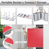 Goplus Foldable Ping Pong Table, 100% Preassembled, Portable Table Tennis Table Game Set with Net, 2 Table Tennis Paddles and Ping Pong Balls for Indoor Outdoor Use (Red-60'') Goplus