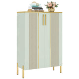 Tribesigns Shoe Cabinet with Doors, 6-Tier Shoe Storage Cabinet with Adjustable Shelves, Wooden Shoes Rack Shoe Storage Organizer for Entryway, Hallway, Closet, Living Room, Light Green Tribesigns