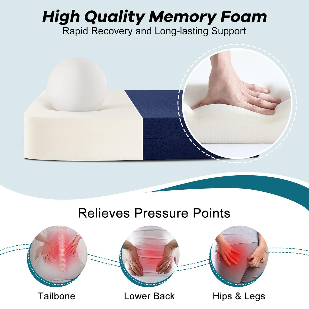 Basic Beyond Outdoor Chair Cushions Set of 2, Waterproof Outdoor Cushions with Ties, Square Corner Patio Furniture Cushions, 18.5"x16"x3", Navy Basic Beyond