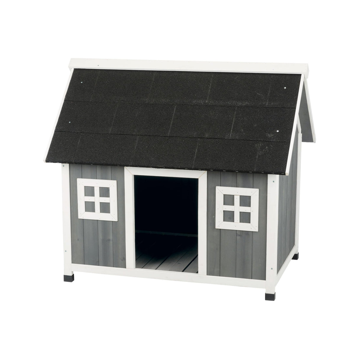 TRIXIE Natura Barn Style Dog House – Dog House for Medium Dogs with Weatherproof Sealer & Peaked Roof, Wooden Dog House with Adjustable Legs for Small to Medium-Sized Dogs – 41 x 27.75 x 36 in TRIXIE