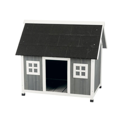 TRIXIE Natura Barn Style Dog House – Dog House for Medium Dogs with Weatherproof Sealer & Peaked Roof, Wooden Dog House with Adjustable Legs for Small to Medium-Sized Dogs – 41 x 27.75 x 36 i - WoodArtSupply