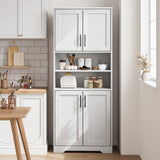 IDEALHOUSE Tall Bathroom Cabinet, Freestanding Bathroom Storage Cabinet with 4 Doors and Adjustable Shelves, 67" Cupboard Modern Storage Cabinet for Kitchen, Pantry, Living Room, Antique White IDEALHOUSE