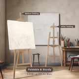 Stuelloaf Adjustable Natural Pine Wooden Painting Basic Easel, Pine Art Easel Stand Hold up to 43'', Painting Canvas for Wedding Sign and Poster, Drawing for Adults, Begginners and Students-New Type Stuelloaf