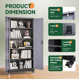 Letaya Metal Garage Storage Cabinets with Lock Door and Adjustable Shelves, Steel Tool Cabinets for Home,Office,Warehouse Organisieren (Black Grey, 75" H) Letaya