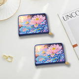 ARTopet 2Pcs Credit Card Holder Diamond Art Painting PU Wallet ID Card Case Zipper Anti-demagnetization Business Accordion Wallet Crafts Gift for Women Men Travel-02 ARTopet
