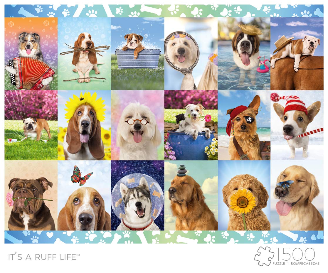 Buffalo Games - Michael Quackenbush - It's a Ruff Life - 1500 Piece Jigsaw Puzzle for Adults Challenging Puzzle Perfect for Game Nights - Finished Size is 38.50 x 26.50