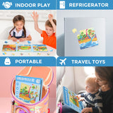 Magnetic Puzzles for Kids Ages 4-8, 3 in 1 Dinosaurs Magnet Jigsaw Puzzle Book, Kids Travel Puzzles Toys, Preschool Learning Toy for Kids 3-8 Year (Dinosaurs) EREBADI