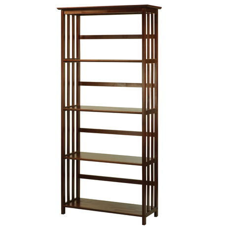 Casual Home Mission Style 5-Shelf Bookcase, Walnut Casual Home